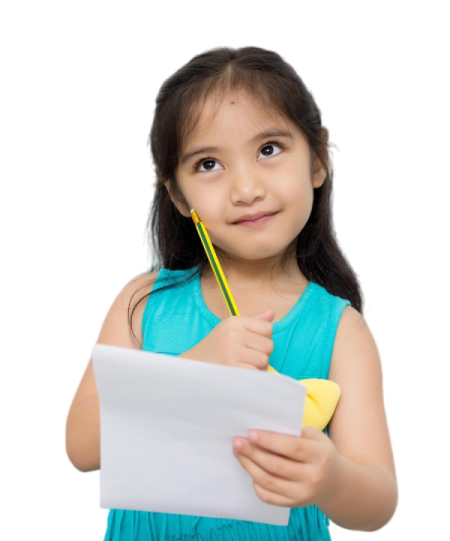 little-asian-girl-having-paper-pencil-hands-looking-up-writer-waiting-muse-isolated-green-background (1)